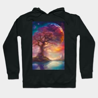 Merging Tree and Moon Hoodie